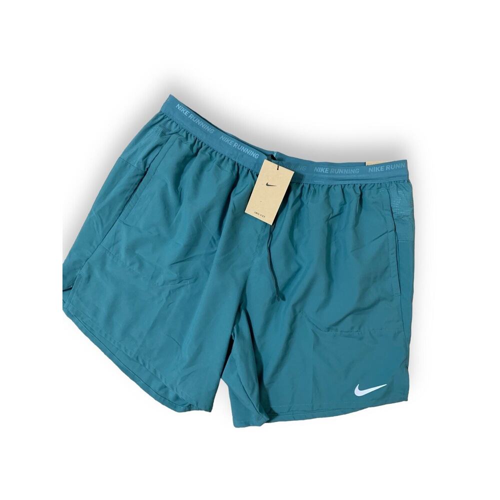 Nike Stride Dri-FIT 7" Brief-Lined Green Running Shorts DM4761-379 Mens Size 2XL